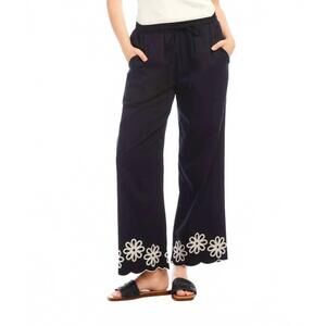 NEW KAREN KANE sherrit scallop drawstring pants in black and cream